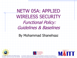 Functional policy: Guidelines & Baselines