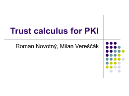 Trust calculus for PKI