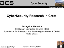 Cybersecurity Research in Crete