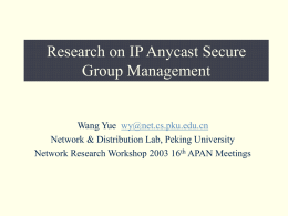 Research on IP Anycast Secure Group Management