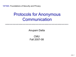 Anonymity Protocols
