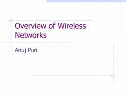 Overview of Wireless Networks