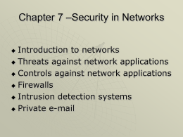 Chapter 7 - Security in Networks