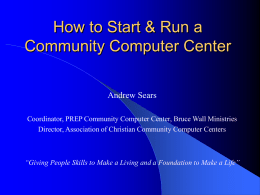 Starting and Running a Community Technology