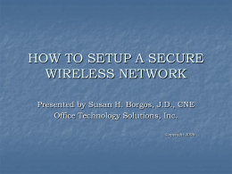how to setup a secure wireless network