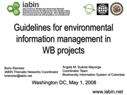 Guidelines for environmental information management in WB projects