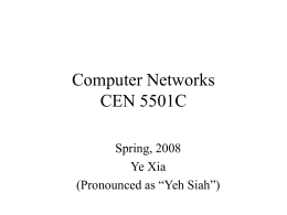 Computer Networking Fundamentals CEN 4500C