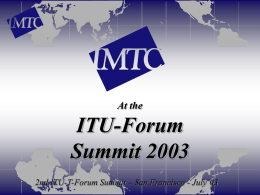 IMTC Status Presentation, ITU