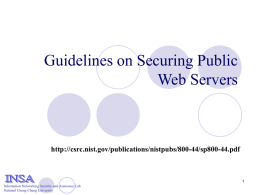 Guidelines on Securing Public Web Servers