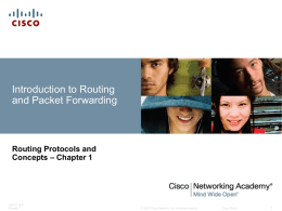 Introduction to Routing and Packet Forwarding