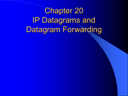 Chapter 20 IP Datagrams and Datagram Forwarding