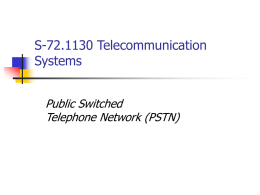 S-72.423 Telecommunication Systems