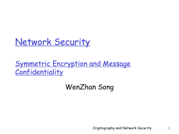 Symmetric-Key Cryptography - Sensorweb Research Laboratory