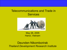 Telecommunications and Trade in Services