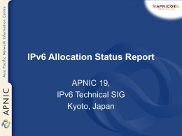 IPv6 Allocation Status Report