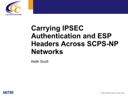 Carrying IPSEC Authentication Headers in SCPS