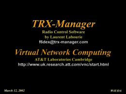 TRX-Manager Presentation