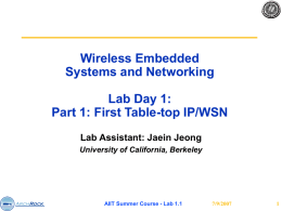 Wireless Embedded Systems and Networking Foundations of IP