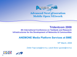 ANEMONE Media Platform Services at BME