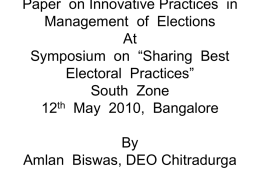 Paper on Innovative Practices in Management of Elections At