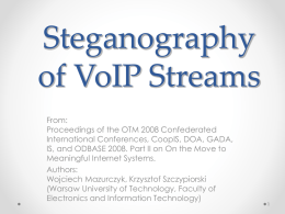 Steganography of VoIP Streams