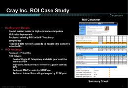 Cisco`s Internal Business Case & ROI for IP Telephony