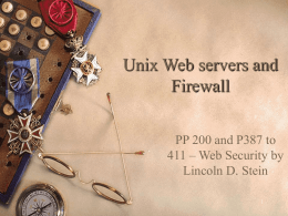 Lecture 11 - Personal Web Server
