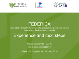 Introduction to FEDERICA