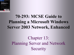 13: Planning Server and Network Security
