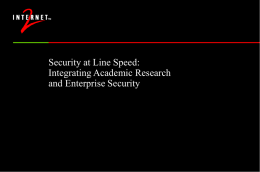 Security at Line Speed