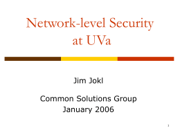 Network-layer Security at UVa