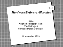 Hardware/Software Allocation