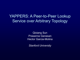 YAPPERS: A Peer-to-Peer Lookup Service over