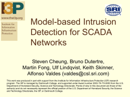 ModelBasedIDS_SCADARev4 - The Team for Research in
