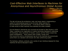 Cost-Effective Web Interfaces to Lethal Machines