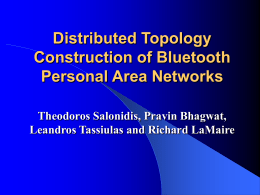 Distributed Topology Construction of Bluetooth Personal Area