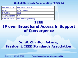 Fostering worldwide interoperability