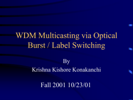 WDM Multicasting via Optical Burst / Label Switching