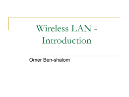 Recent developments in Wireless LAN