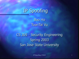 IP-Spoofing Counter-measures