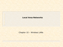 Chapter 10 – Wireless LANs - Faculty Personal Homepage