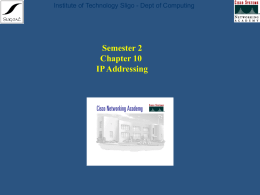 Semester 2 Chapter 10 - Institute of Technology Sligo