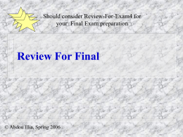Review For Final - Eastern Illinois University