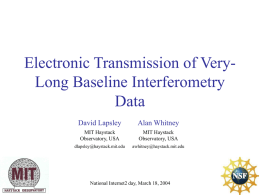 Electronic Transmission of Very- Long Baseline
