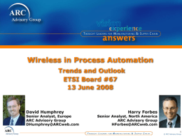 Wireless Technologies in Automation Background and