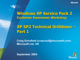 Windows XP Service Pack 2 Customer