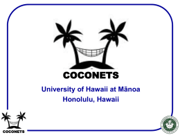 COCONETS - University of Hawaii
