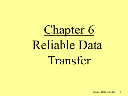 Lecture 7: Reliable Data Transfer