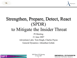 Strengthen, Prepare, Detect, React (SPDR) to