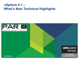 vSphere 4.1 - What`s New Technical Highlights